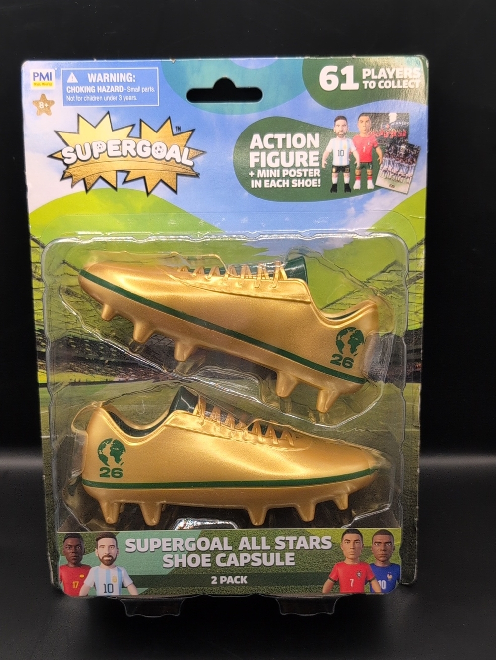 PMI Collectibles World Cup Supergoal Shoe Capsule Surprise All Stars Gold 2 Pack